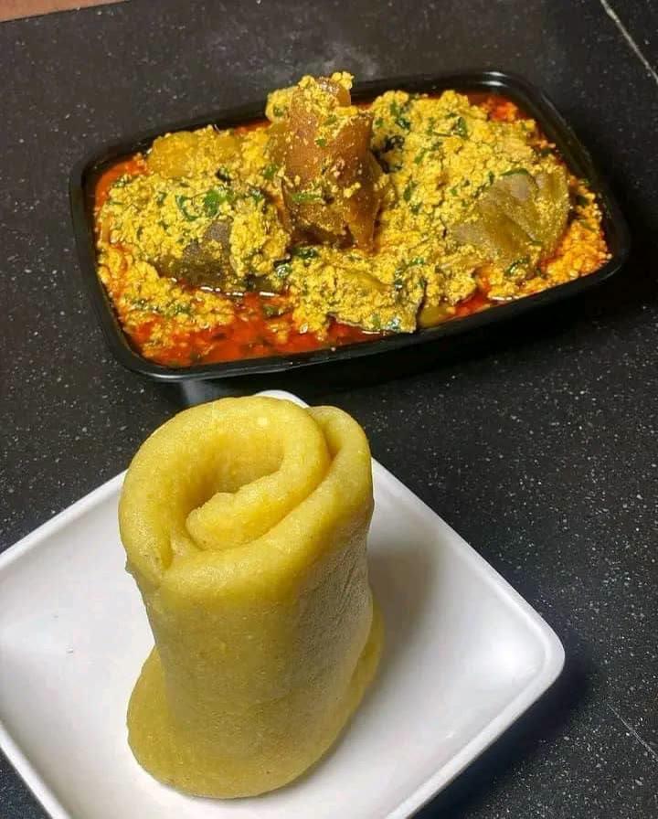 Egusi Soup with Pounded Yam