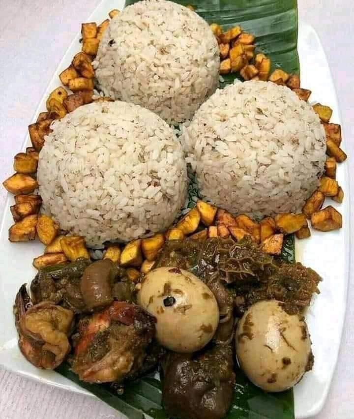 Ofada Rice with Ayamase